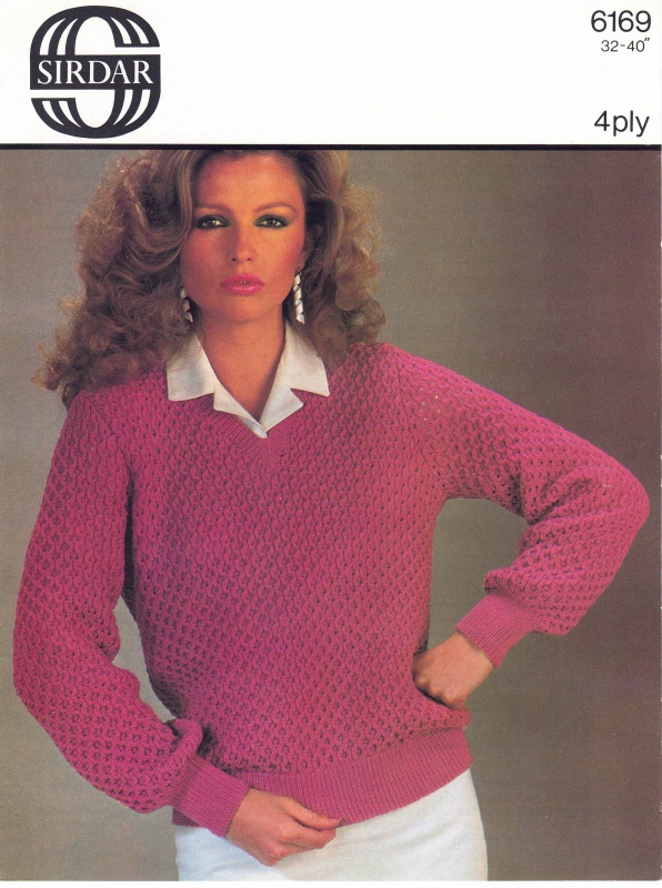 Vintage Sirdar Knitting Pattern No 6169: Lady's Sweater