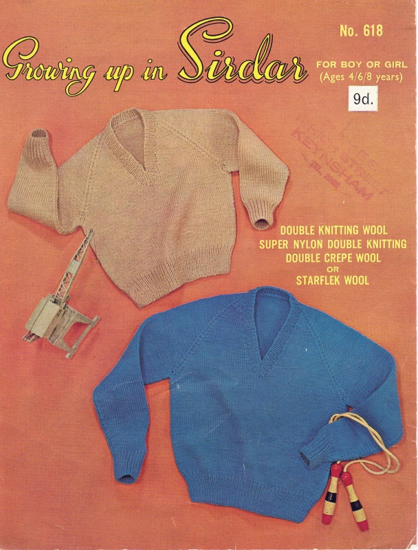 Vintage Sirdar Knitting Pattern No 618: Raglan Sweaters ~ Boys & Girls