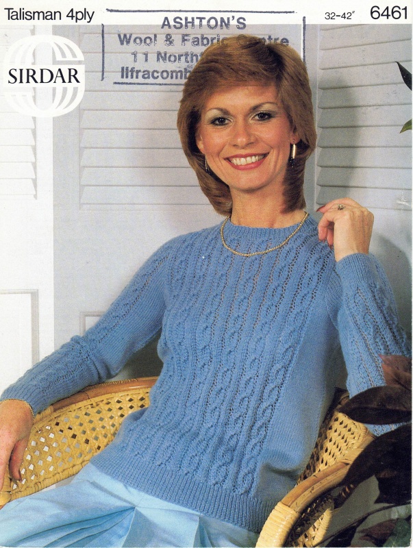 Vintage Sirdar Knitting Pattern No 6461: Lady's Sweater