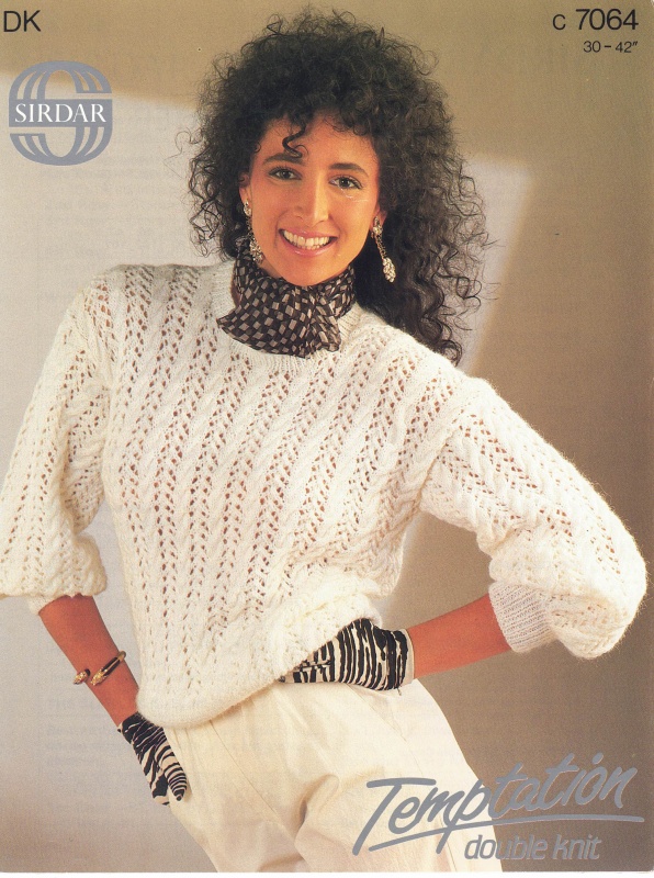 Vintage Sirdar Knitting Pattern No 7064: Lady's Sweater
