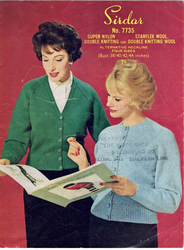 Vintage Sirdar Knitting Pattern No 7735: Lady's Round & V-Neck Cardigans