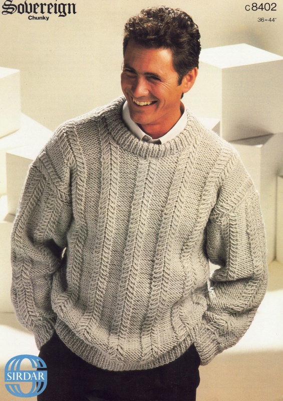 Vintage Sirdar Knitting Pattern No 8402: Man's Sweater