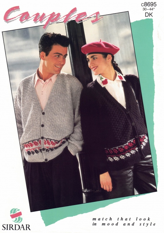 Vintage Sirdar Knitting Pattern No 8695: His & Hers Cardigan