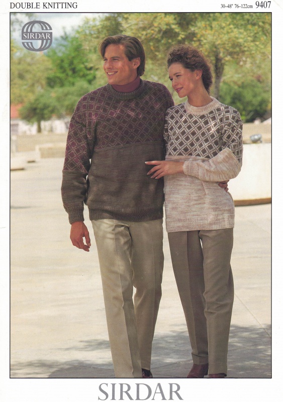 Vintage Sirdar Knitting Pattern No 9407: His & Hers Country Style Sweater