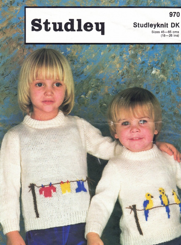 Vintage Studley Knitting Pattern 971: Children's Sweaters