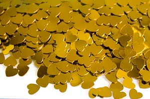Heart Shaped Foil Table Scatter Confetti, 6mm