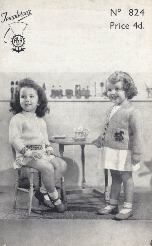 Vintage Templeton's Knitting Pattern 824 - Child's Cardigans