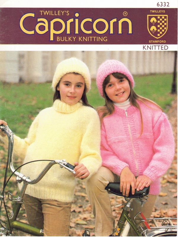Vintage Twilleys Knitting Pattern No 6332: Childs Sweater, Jacket & Hat