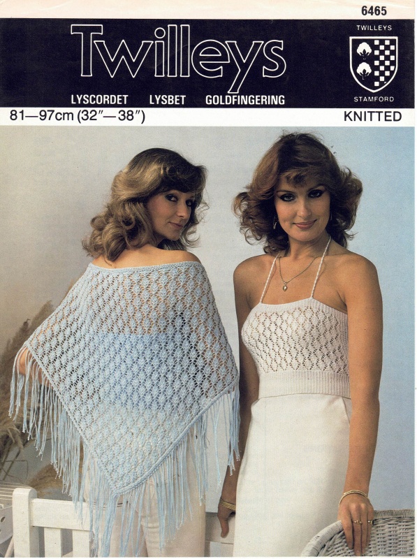 Vintage Twilleys Knitting Pattern No 6465: Knitted Top & Shawl