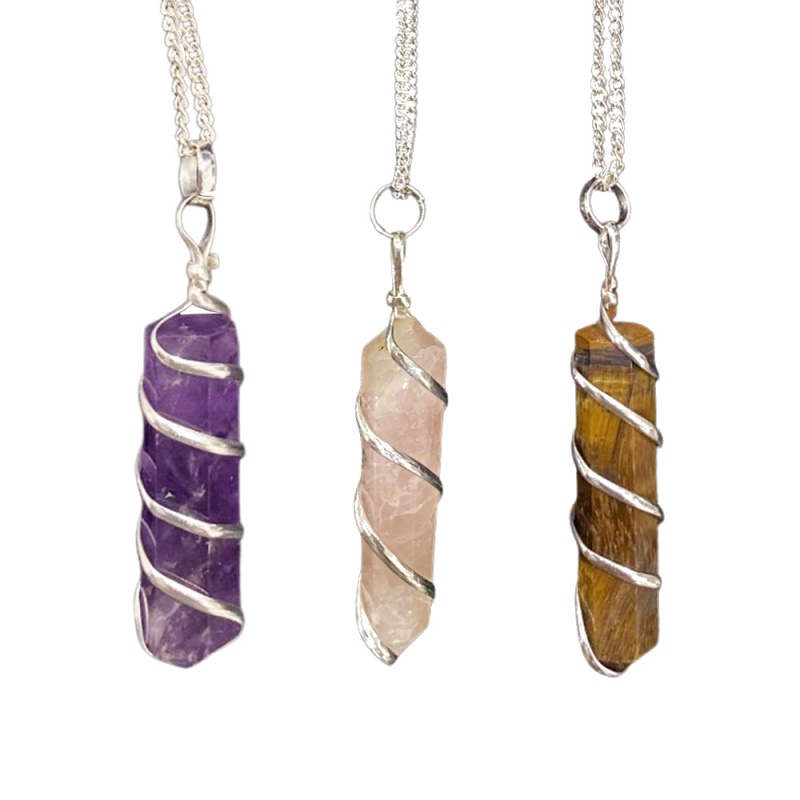 Wire Wrapped Pencil Pendant, 25-30mm
