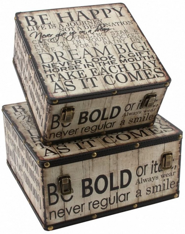 Juliana Keepsake Box Set of 2 - Typography - 'Be Bold'