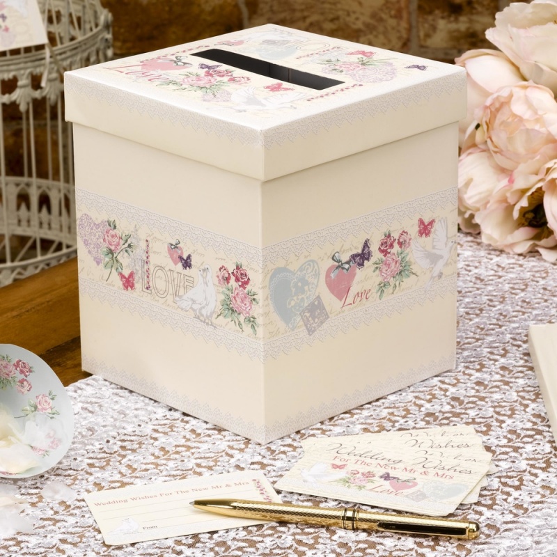 With Love Design Wedding Wishes Post Box & 75 Free Cards