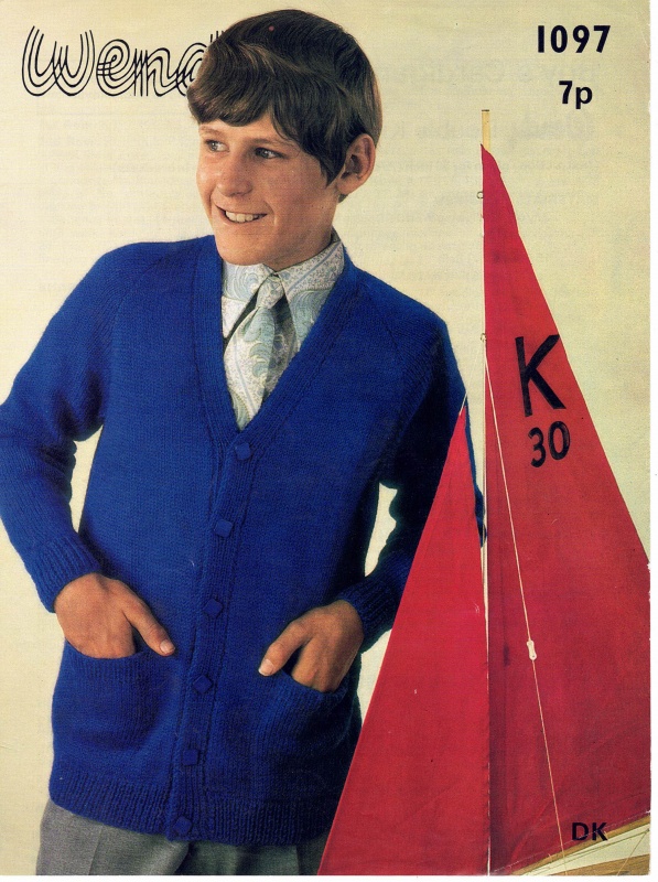 Vintage Wendy Knitting Pattern 1097: Boys Cardigan