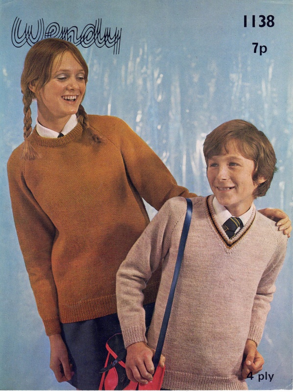 Vintage Wendy Knitting Pattern 1138: Boys & Girls Sweaters