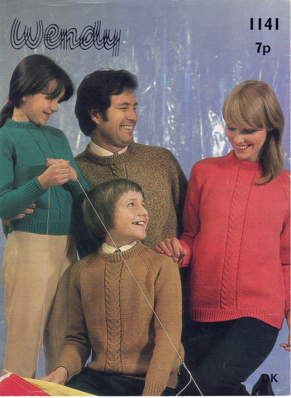 Vintage Wendy Knitting Pattern 1141 - Family Sweaters - PDF Download