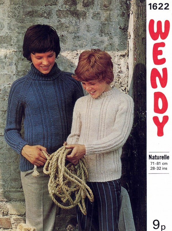 Vintage Wendy Knitting Pattern 1622: Boy's Sweaters