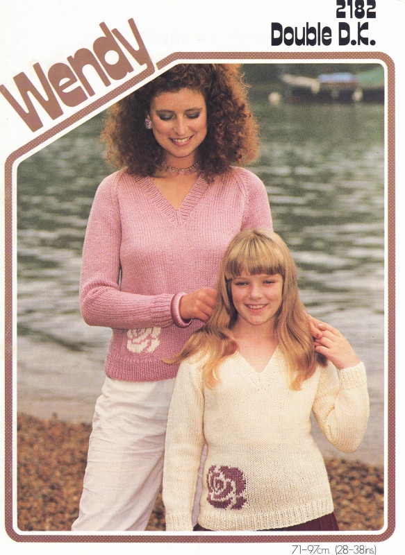 Vintage Wendy Knitting Pattern 2182: Mother & Daughter Sweater
