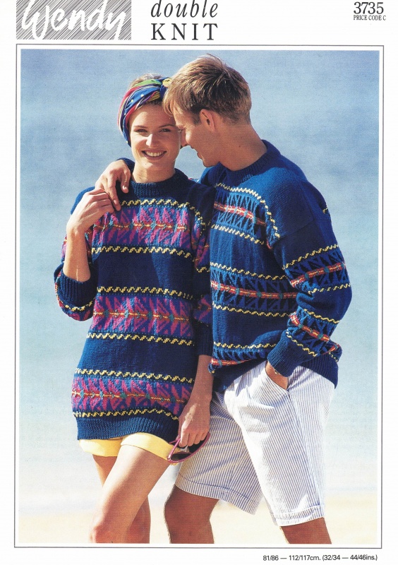 Vintage Wendy Knitting Pattern 3735: His & Hers Fair Isle Sweaters