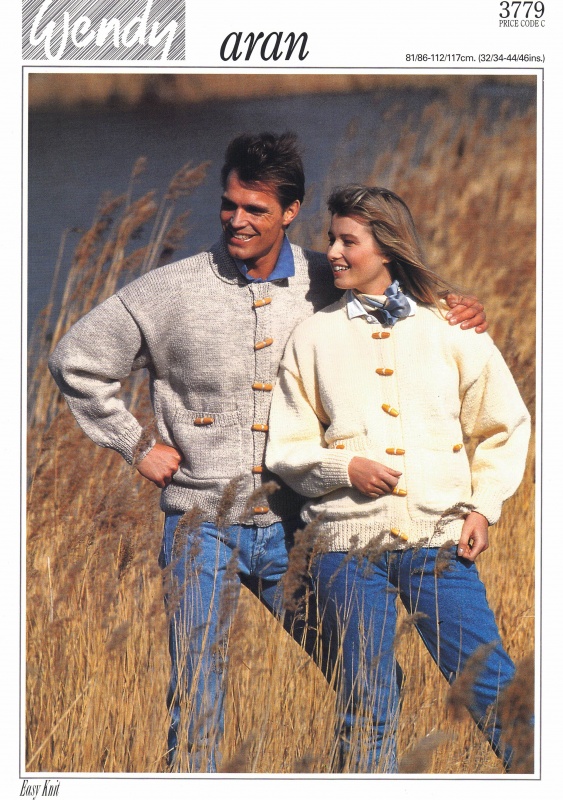 Vintage Wendy Knitting Pattern 3779: His & Hers Toggle Jackets