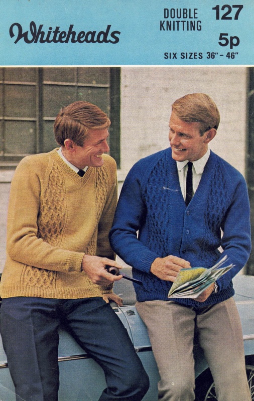 Vintage Whiteheads Knitting Pattern No 127: Men's Sweater & Jacket