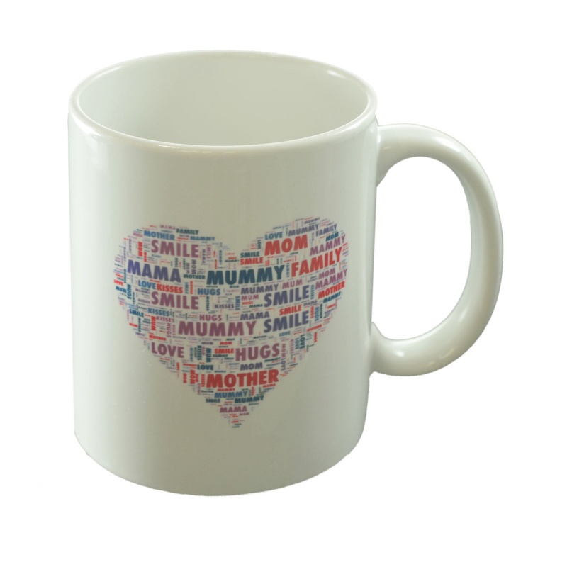 Mothers Day Mum Words in Heart Mug