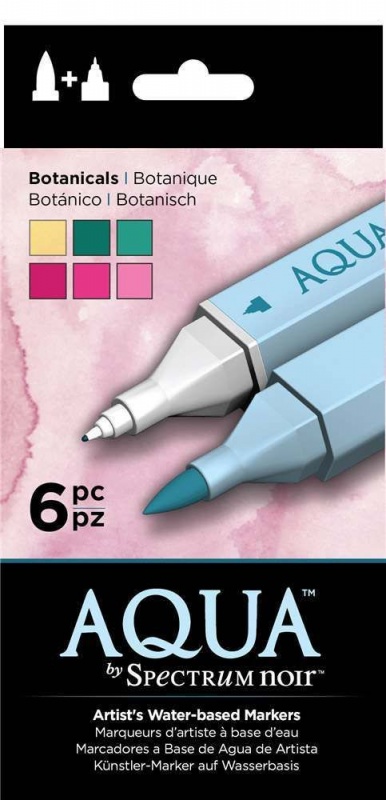 Aqua by Spectrum Noir 6 Pen Set - Botanicals