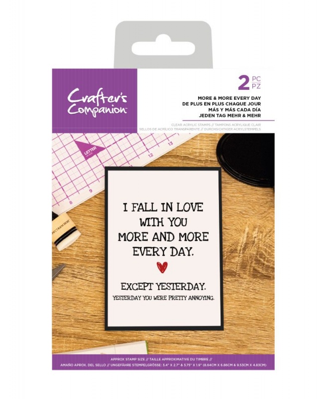 Crafters Companion Clear Acrylic Stamp ~ More & More Every Day