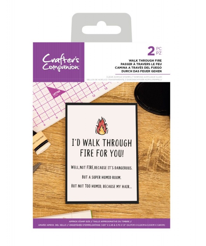 Crafters Companion Clear Acrylic Stamp ~ Walk Through Fire