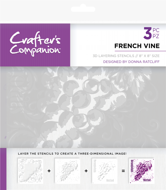 Crafters Companion 3D Layering Stencils - French Vine