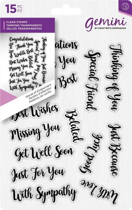 Gemini Clear Stamp - Words of Endearment