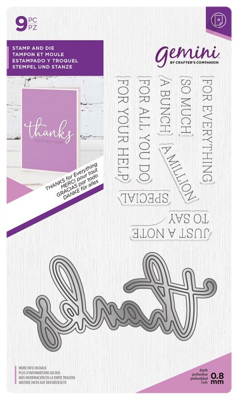 Gemini Fancy Font Stamp and Die - THANKS for Everything