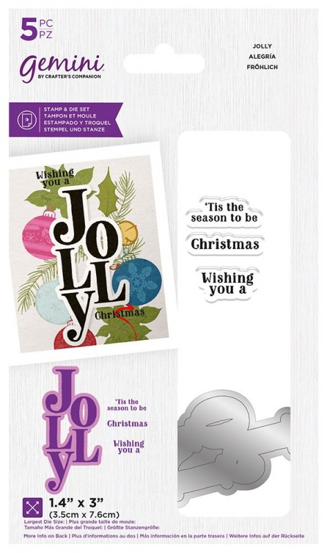 Gemini Christmas Word Stamp & Die - Jolly
