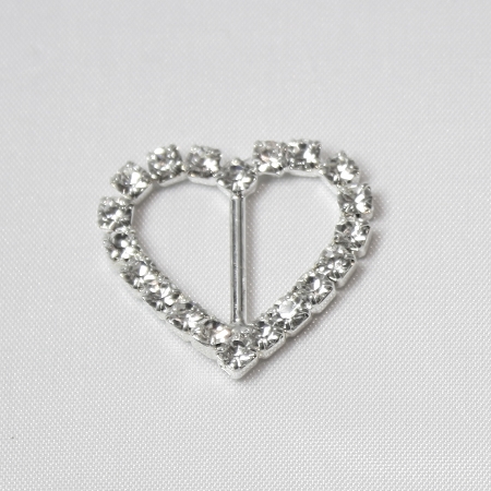 Diamante Heart Ribbon Slide Embellishment