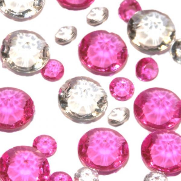 Pack of 350 Hot Pink & Clear Scatter Crystals XCP15