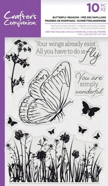 Crafters Companion Photopolymer Stamp ~ Butterfly Meadow