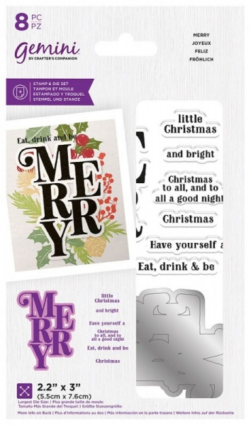 Gemini Christmas Word Stamp & Die - Merry