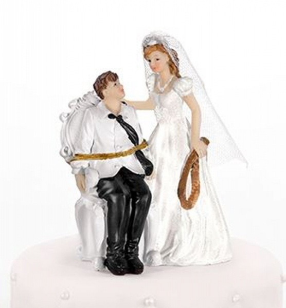 Groom Tied to Chair Cake Topper