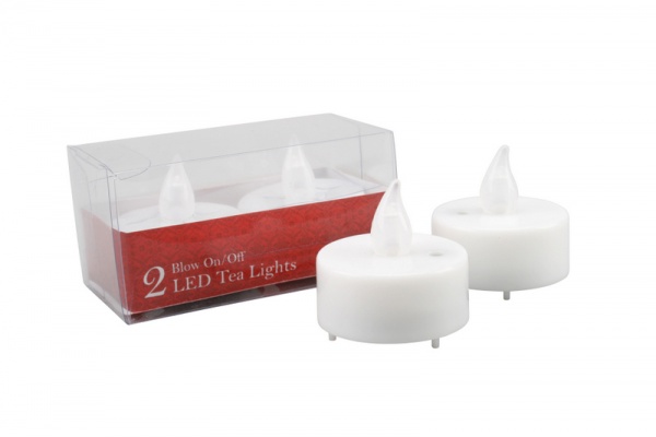 Pack of 2 Blow On & Off LED Tea Lights