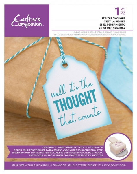 Crafters Companion Sentiment Tag Clear Acrylic Stamp - Its The Thought