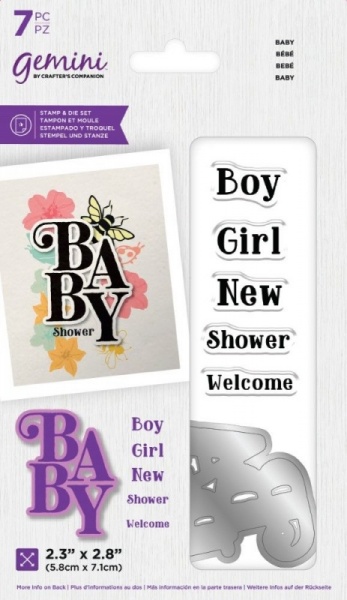 Gemini Cascading Sentiment Stamp & Die Set ~ Baby