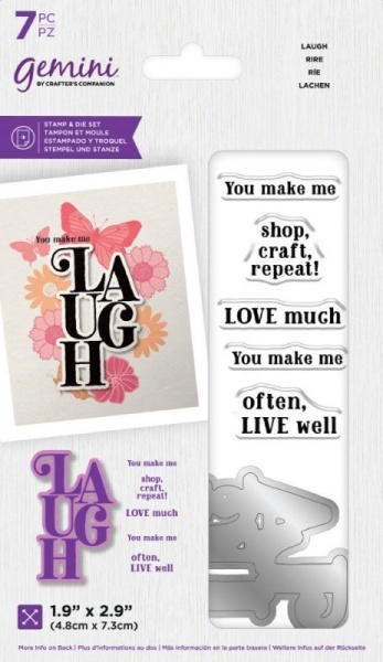 Gemini Cascading Sentiment Stamp & Die Set ~ Laugh