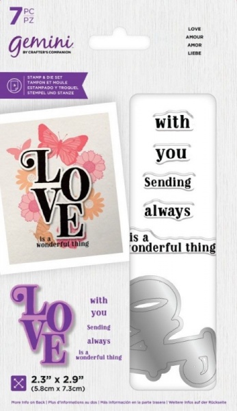 Gemini Cascading Sentiment Stamp & Die Set ~ Love