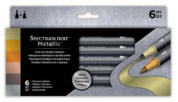 Spectrum Noir Metallic Markers ~ Precious Metals, Pack 6