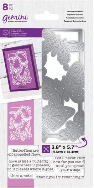 Gemini Decorative Outline Stamp and Die - Dancing Butterflies