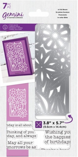 Gemini Decorative Outline Stamp and Die - In Full Bloom