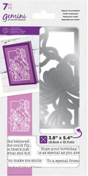 Gemini Decorative Outline Stamp and Die - Majestic Hummingbird