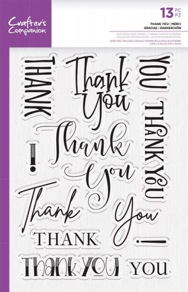 Crafters Companion Photopolymer Stamp ~ Thank You