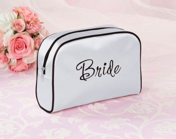 Lillian Rose White Bride Travel Makeup Bag